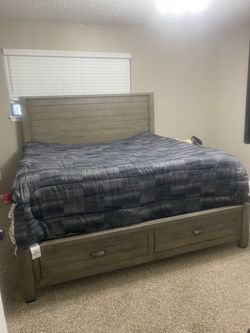 King size bed frame and mattress