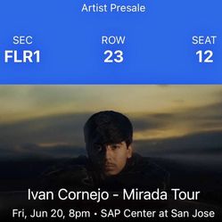 Ivan Cornejo Tickets Friday June 20th