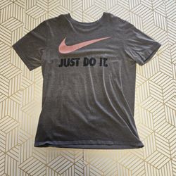 Grey Nike "Just Do It" Graphic Tee Large Men