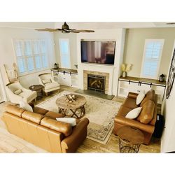 Leather Sofa and Loveseat 