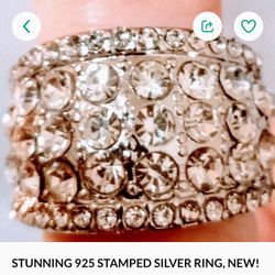 SILVER 925 STAMPED RING, NEW!