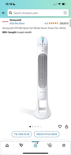 Honeywell HYF260 Quiet Set Whole Room Tower Fan, White - Retails For $60 New With Tax