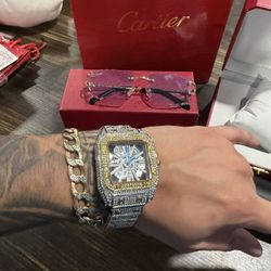 Cartier Watch And Glasses Set 