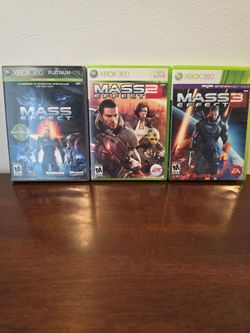 Mass Effect 1, 2, & 3 Trilogy Bundle Xbox 360 - CIB - TESTED Near Mint Condition