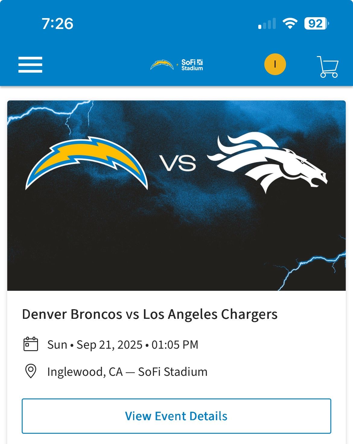 Denver Broncos vs Los Angeles Chargers