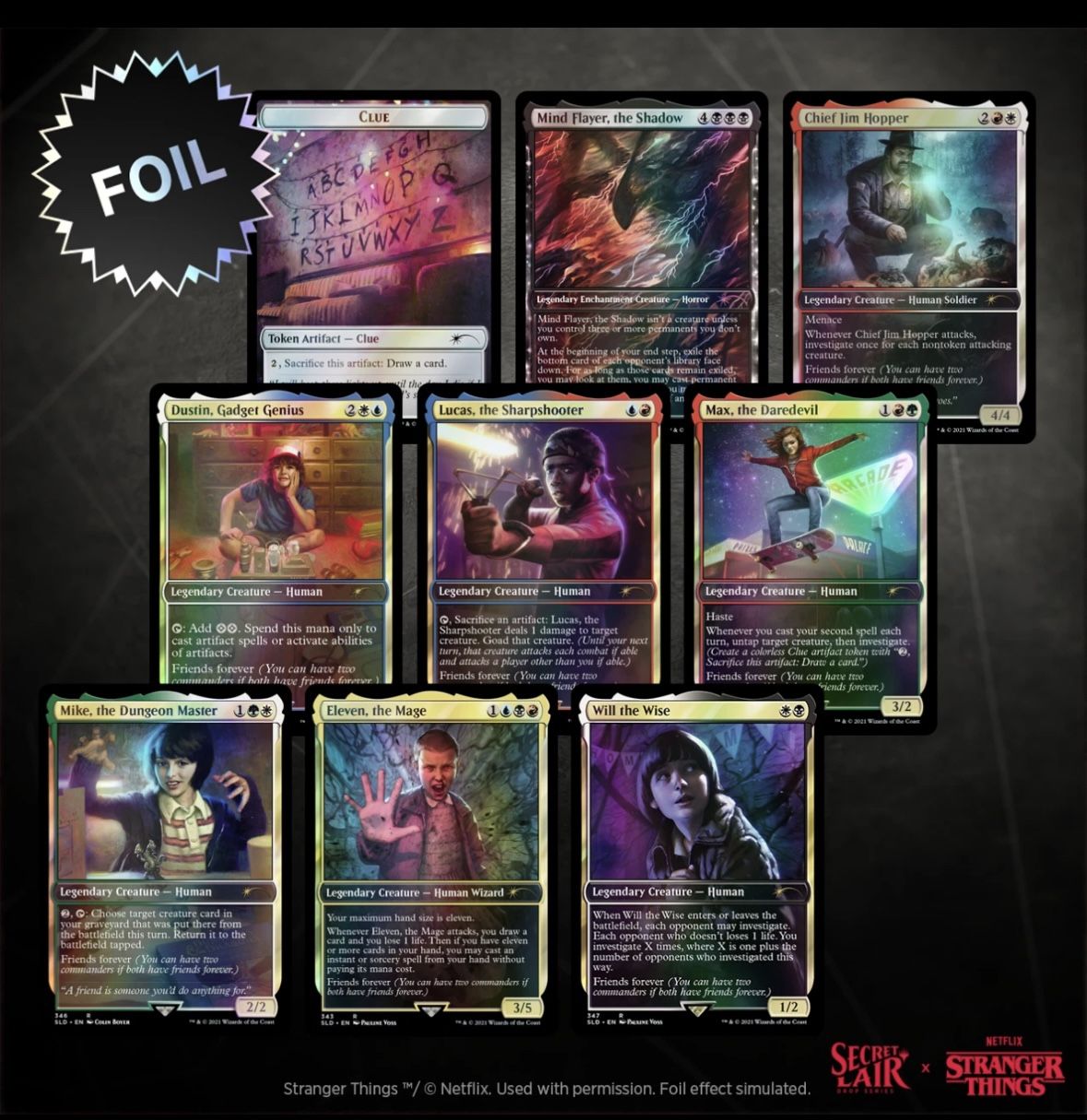 Magic The Gathering X Stranger Things Secret Lair Sealed  FOIL