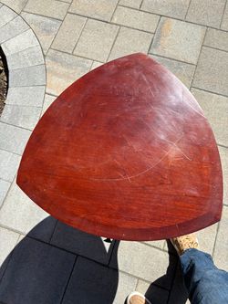 Triangular Wood Side Table