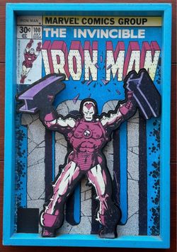 Marvel Iron Man 3D Wall Decor Comic Book Style 8x12 POP Creations