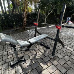 Bench, bar And Weight Rack
