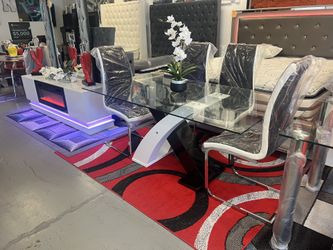 New Glass Top 63x35/ Glossy Base Black And White K Furniture And More Lehigh 