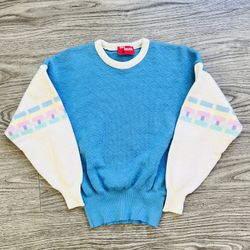 Vintage 80s 90s Ski MODE Colorful Sweater  Junior XL  Grunge Retro 100% Wool