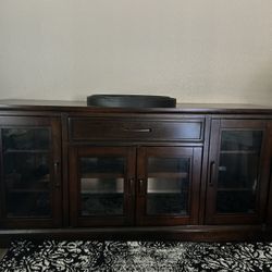 Brown Wood Ottoman 