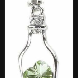Gorgeous Champagne Bottle Charm On Tibetan Silver Necklace 
