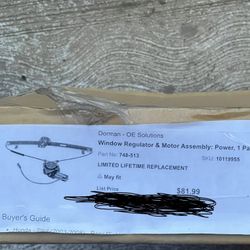 Window Regulator & Motor Assembly: Power, 1 Pack