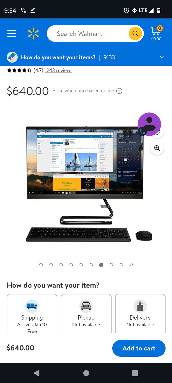 Lenovo Touchscreen All In One Computer 
