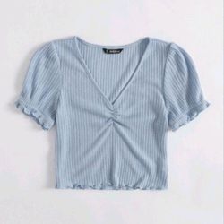 Baby Blue Shirt Top