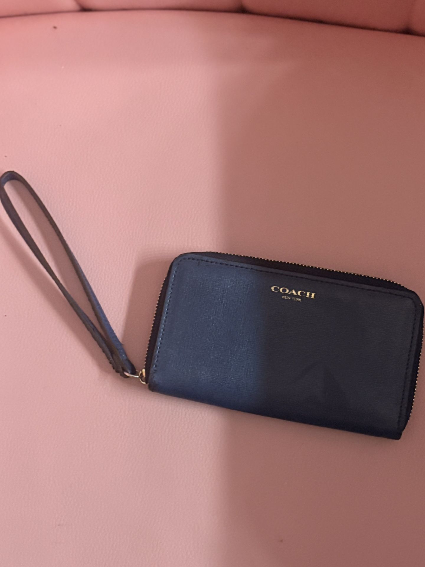 Navy Blue Coach Wristlet