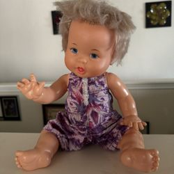 1973 Ideal Doll Corp Hard Plastic 16” Doll Blue Eyes