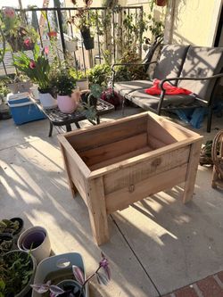 hand made WOODEN PLANTER