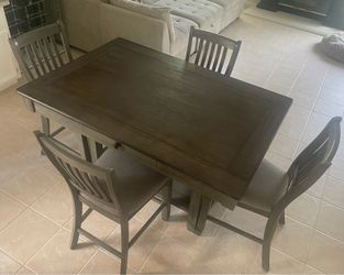 Counter Height Dining Table Set with Storage – 4 Chairs