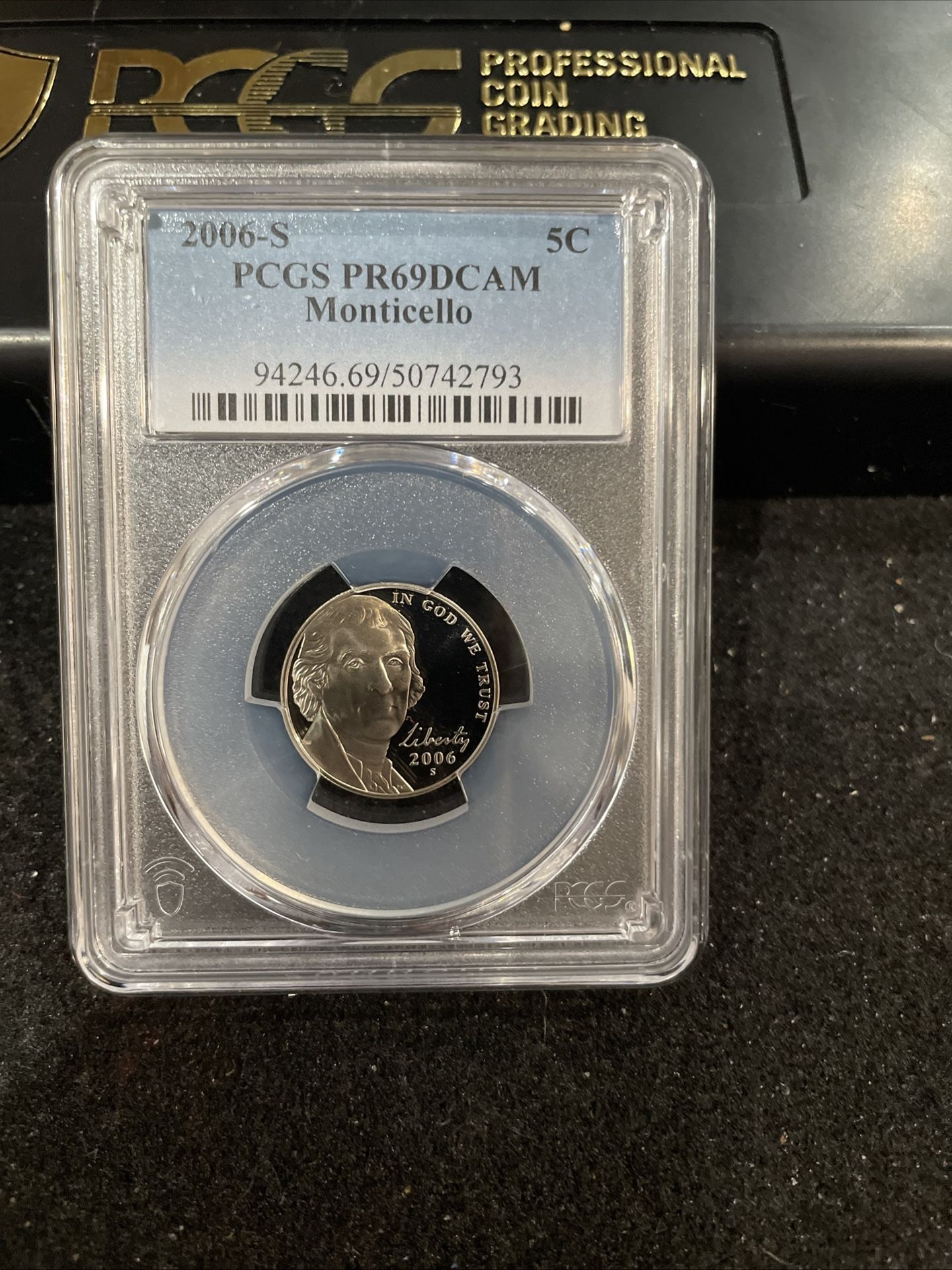 2006 S Gem Proof Monticello Jefferson Nickel Graded At PR69 With A Deep Cameo R-5