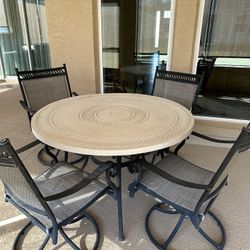 Outside Stone Table With Chairs