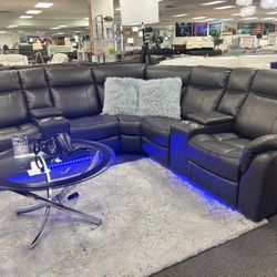 Gray Power Recliner L-shaped Sectional Couch For Sale ( Brand New) 40% Off