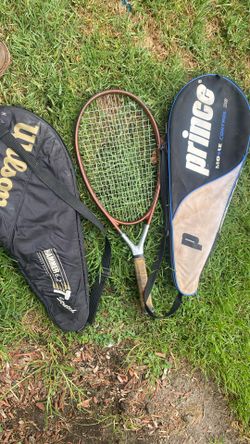 Tennis racket with two bags
