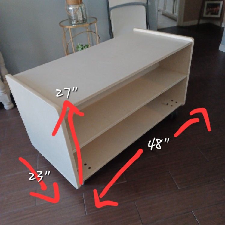 Environments® Mobile Heavy Duty Rolling Double Sided Book Shelf Storage For Kids Desk TV Stand