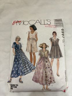 Vintage Easy McCall's 6997 Dress & Jumpsuit Sewing Pattern - Uncut Size F (16-18-20)