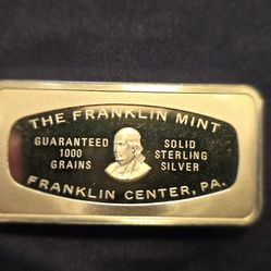 1973 Franklin Mint Christmas Sterling Silver Ingot - "The Carolers" - 1000 Grains