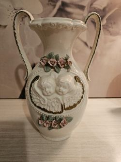 1960s Cherub Floral Vase