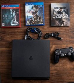PS4 Slim Console Bundle with 3 Games