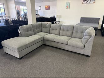 Gray Fabric Sectional Sofa with Chaise