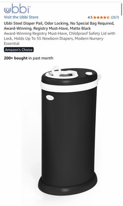 Ubbi Diaper Pail - Matte Black