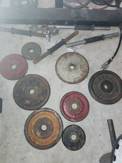 1" weights and threaded dumbbell handles