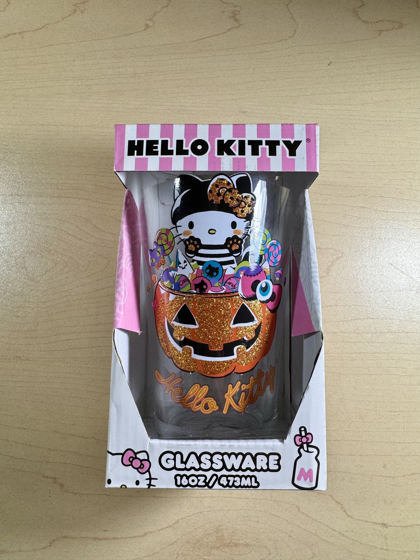 Hello Kitty Halloween Glassware NEW 16oz Sanrio