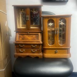 2 Table Top Jewelry Armoire