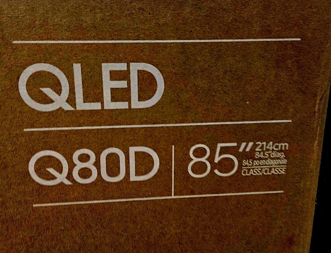85 Inch QLED Q80D Samsung Smart TV 4K UHD with 120 Hz refresh rate. New in the box.