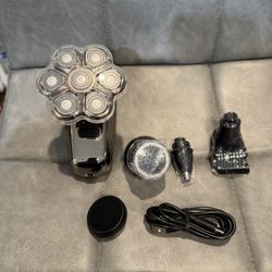 New Head Shaver for Bald Men, 5-in-1 Electric Razor with 7D Floating & 2-Speed Modes