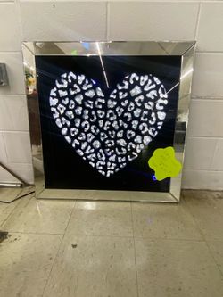 Brand New LED Heart Wall Art – Mirrored Frame