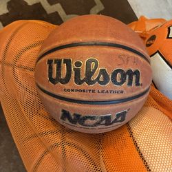 8 Basketballs And Mesh Bag