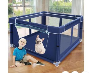 42"×42" puppy Playpen with Gate. Dog Playpen  for  Puppies or small dogs for Indoor and Outdoor  with thickned fabric.