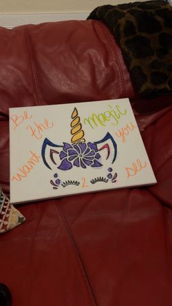 Hand-Painted Unicorn Canvas Wall Art