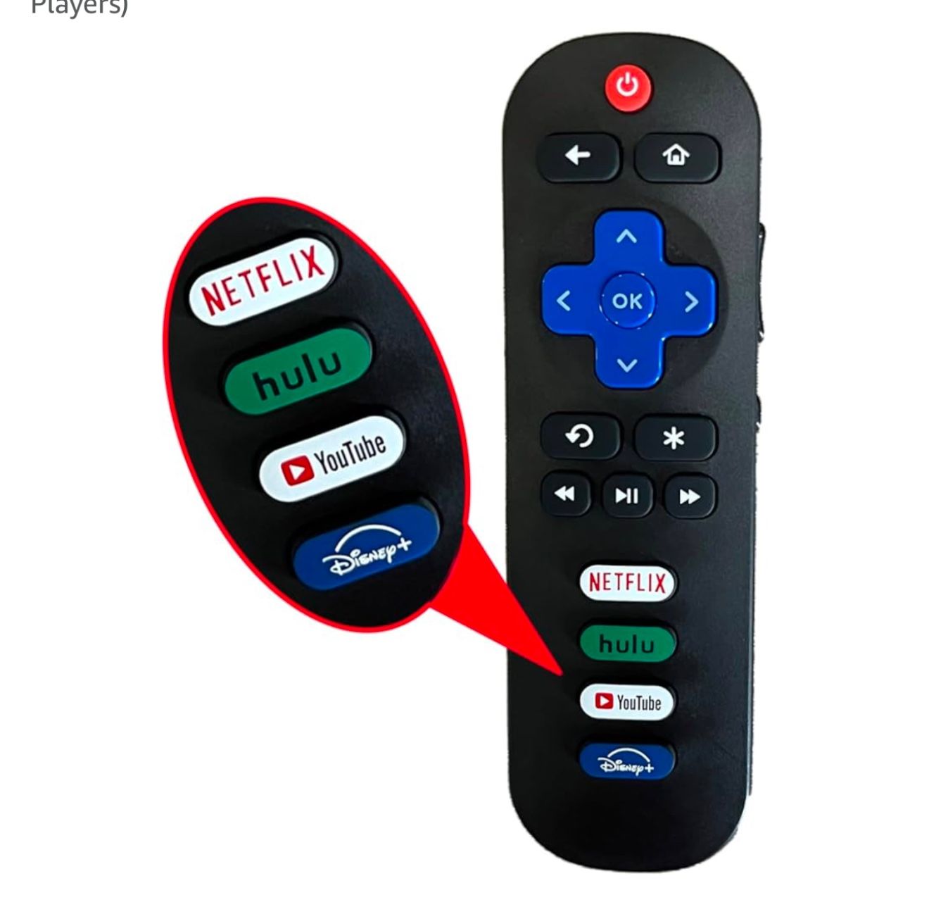 Replacement Remote Control Compatible for Roku TV, for TCL Roku, for Hisense Roku, for Onn Roku
