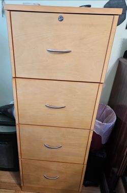 Solid wood filing cabinet