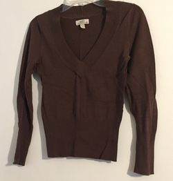 KOHLS SO Brand Coffee Brown V-Neck Long-sleeve