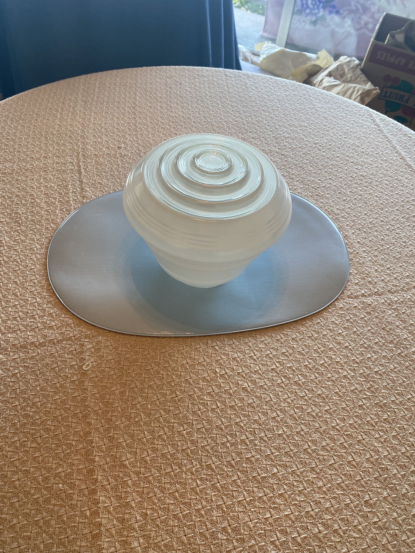 Intake Mid Century Bullseye Skyscraper Glass Ceiling Light Fixture Cover . Antique