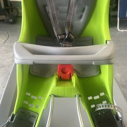 Peg Perego Front Mount Child Seat With Footrest Adjustable Harness Green/ Gray For Boys and Girls