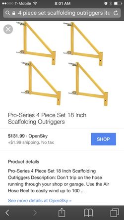 Scaffolding outriggers $70